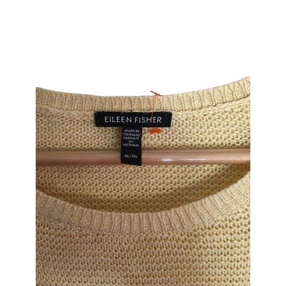Eileen Fisher Sweater Women's Size XL Yellow Linen Cotton Blend Stretch - Picture 3 of 5